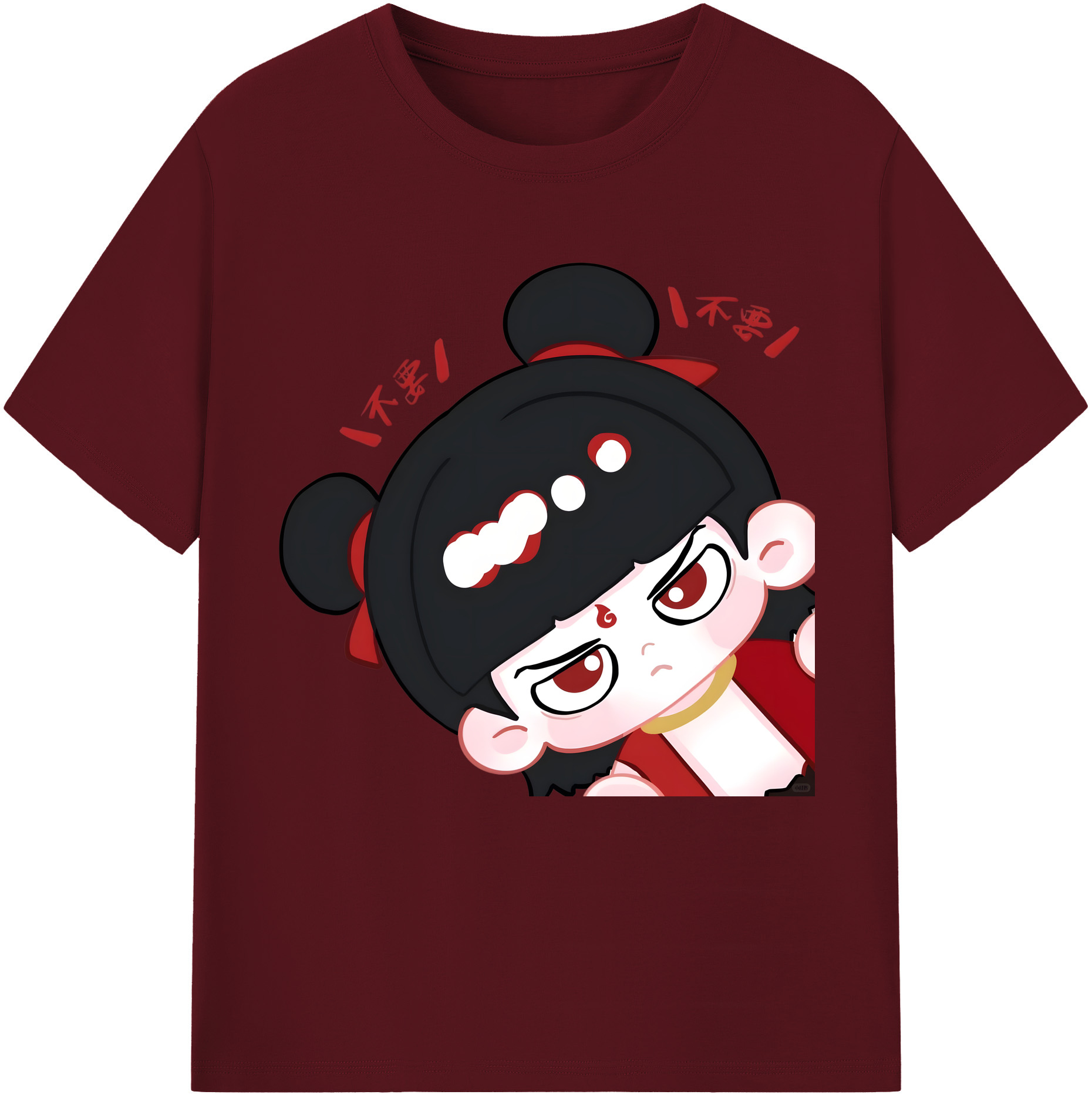 （画像用） Ne Zha 2 ナタ 魔童の大暴れ 綿100％半袖Tシャツ（フロントプリント）